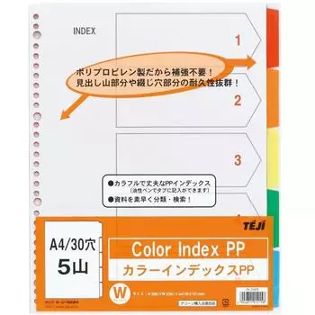 Teeji Color Index PP A4 30 Holes 5 Mountains IN-3405