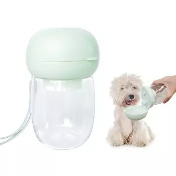 teemoyaya Бутылка для воды для домашних животных Портативная поилка для прогулок с собаками Портативная бутылка для воды Эксплуатация Герметичная конструкция для собак, кошек, кроликов 300 мл Зеленый One-Click