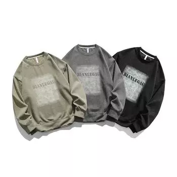 Красивый мужской свитер для подростка, весна и осень, новый студенческий свитер с длинными рукавами, американская свободная куртка с круглым вырезом M