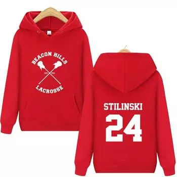 Teen Wolf Stilinski 24 с принтом, женские толстовки с длинными рукавами и карманами, повседневная уличная одежда, женская новинка, одежда S