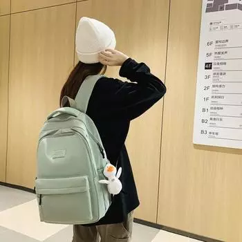 Teenage waterproof backpack for women nylon backpack girl s backpack shoulder bag high school backpack black fashion