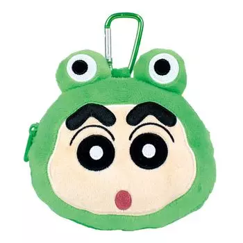 Tees Factory Crayon with Carabiner Stuffed Toy Zipper Mascot Pouch Transformation Approximately H140 x W120 x D55mm Shin-chan Shin-chan/Frog Size