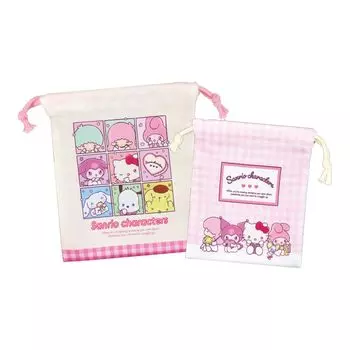 Tees Factory Sanrio 2P Drawstring Кошелек Набор Amaebo Namida/Collection SR-5530340SH
