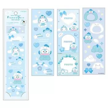 Tees Factory Sanrio Персонажи Рамка Деко Наклейка Синяя В12 x Ш4см & SR-5543531BL