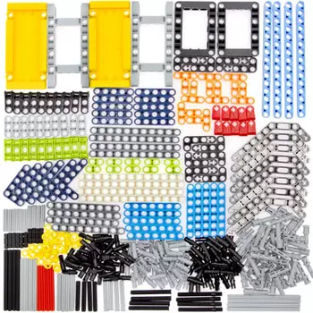 TEESE 430 шт. Technic Beam Frame Axle Pin совместим с деталями LEGO Technic для проектов STEM-MOC-Technic Bulk Blocks (Случайный цвет)