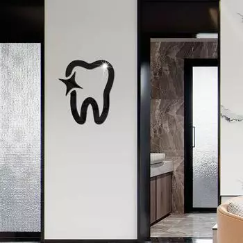 Teeth Mirror Stickers Decorate Room Bedroom Wall Creative Wall Stickers Acrylic Stickers