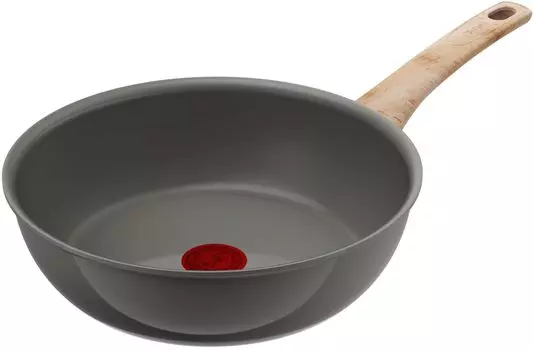 Tefal Ceramic Coated Deep Frying Pan 26cm IH Gas Fire Compatible Free of harmful substances such as PFOA Smooth to use and Ceramic Glide Earth Gray