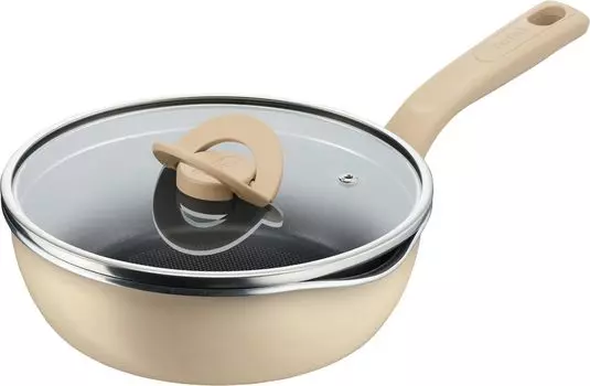 Tefal Deep Frying Pan 22cm IH Gas Fire Compatible Pan in One Vanilla Beige G17825 Pot & Multipan