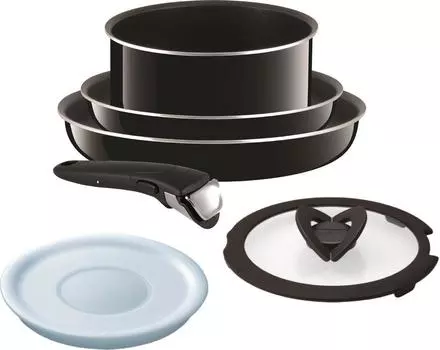 Tefal frying for gas fire Neo Hard Titanium Plus Set titanium removable handle L60990 pan, 6-piece set, only, Ingenio 6 , 5-layer coating,