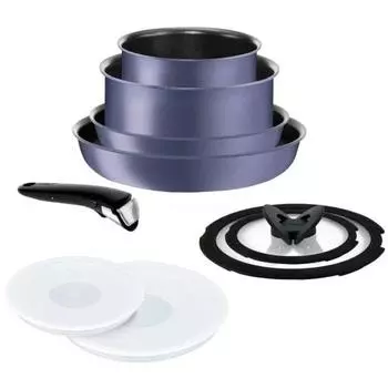 Tefal frying pan 9-piece set IH compatible Ingenio Neo IH Serenade Excellence Set 9 Titanium Excellence 6-layer coating L66491 T-fal with removable