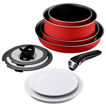 Tefal frying pan 9-piece set Ingenio Neo Paprika Red L15192 For open flame only (IH not available)
