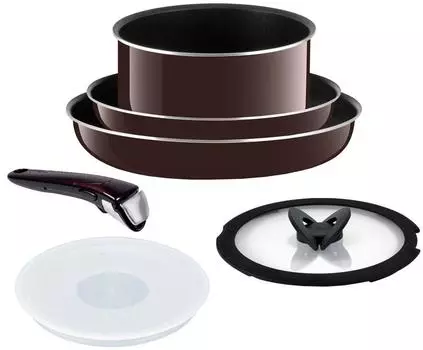 Tefal frying pan set for gas fire only Neo Maron Set Titanium Premier coating L63592 with removable handle [Online only] 6-piece Ingenio 6 5-layer