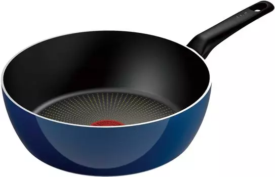 Tefal Глубокая фритюрница для газового огня, не содержащая вредных веществ, таких как Blue Intense Deep Blue D53385 Кастрюля для жарки, 26 см, сковорода, только, PFOA, антипригарное покрытие, синий