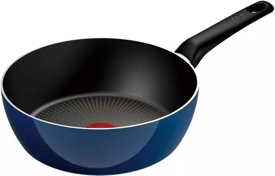 Tefal Глубокая фритюрница для газового огня, не содержащая вредных веществ, таких как Blue Intense Deep Blue D53383 Кастрюля для жарки, 22 см, сковорода, только, PFOA, антипригарное покрытие, синий