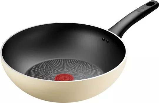 Tefal Pot 28cm Deep Wok IH Совместимо с газовыми плитами Не содержит вредных веществ, таких как PFOA Титан Excellence Vanilla Beige Wok Beige G18219 [Онлайн