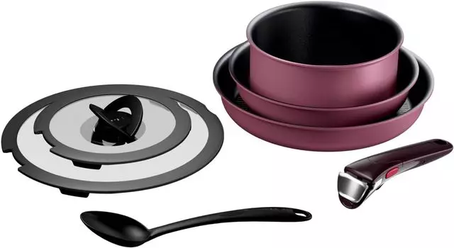 Tefal Pot and frying pan set with removable Compatible with IH gas Comes with a spoon convenient for Free of harmful substances such as PFOA Neo IH ярко-розовый