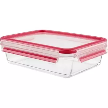 Tefal Storage Container, Rectangular 1.3L, Airtight, Integrated Packing Structure, Heat-resistant Glass, Master Seal Glass Rectangle , Oven Cooking,
