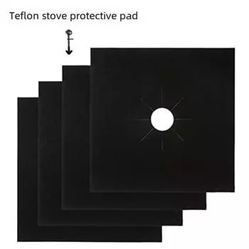 Тефлоновая защитная накладка для газовой плиты — моющаяся, легко чистится, термостойкая, устойчивая к обрастанию и воздействию масел. 270*270*0.12mm single piece