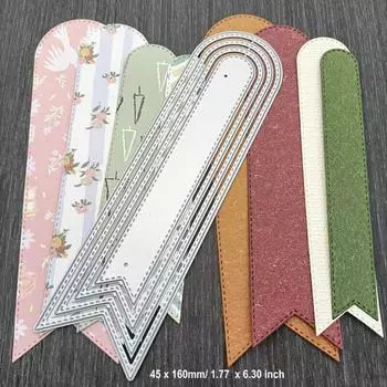 Тег Флаг Рамка Вырубные штампы Металлический Трафарет DIY Скрапбукинг Альбом Бумажная Карта Тиснение Ремесленный Декор Художественная Высечка Закладки