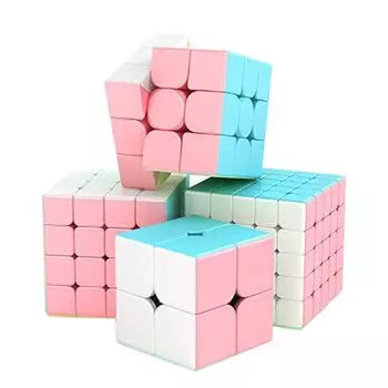 Тег Macaron Magic Smooth Educational Magic Educational Kill Brain Gift для старших классов начальной школы НАБОР 2x2 3x3 4x4 [Красный Утилизация] Куб, Куб,