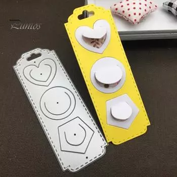 Тег всплывающее сердце круглый DIY закладка карты бумажные ремесла тиснение штампы серебряный