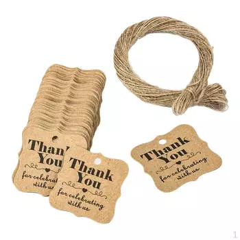 Теги Спасибо, что отпраздновали с нами, 100 шт. сувениров для свадебной вечеринки, Baby Shower Natural коричневый