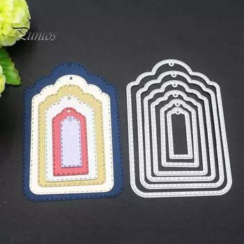 Теги Вырубные штампы для этикеток DIY Записки Тиснение Бумажная карта Альбом Ремесло Трафаретная форма серебряный