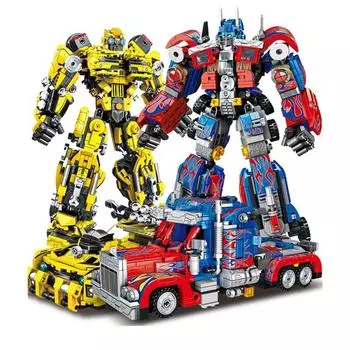 Техническая деформация, грузовики, роботы Optimus Prime, автомобиль, пчела, кирпичи, креативные игрушки, подарки для детей, блоки 2 в 1, робот 813PCS
