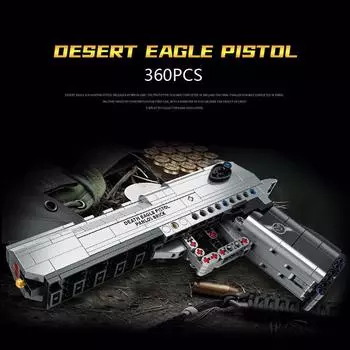 Техническая военная игра Batisbricks Building Block Ww2 Израиль Desert Eagle Pistol Shooting Gun Toys Коллекция Bricks Bullets