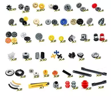 Технические детали, совместимые с Lego - Шестерни, кулачки, колеса, строительные блоки автомобилей MOC Set 162PCS