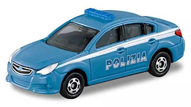 Технические характеристики итальянской патрульной машины AEON Tomica Subaru Legacy B4 № 62 синий