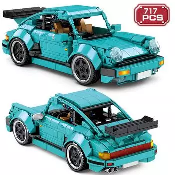 Технические идеи гоночный автомобиль строительные блоки эксперт знаменитый зеленый супер спортивный автомобиль модель «сделай сам» кирпичи сборка игрушки для мальчиков и взрослых