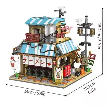 Технические идеи Японский ресторан Вид улицы Конструктор Эксперт Раменная Набор Кирпичики Сделай сам Игрушка для детей Праздничные подарки