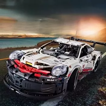 Технические супер гоночные модели автомобилей, строительные блоки, автомобильные блоки, DIY MOC, автомобильные кирпичи, детские строительные игрушки Porsche 911-1631Pcs
