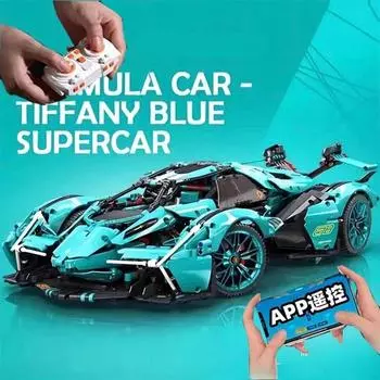 Технические суперскоростные зеленые Lamborghini спортивные модели автомобилей строительные блоки знаменитые транспортные средства сборные кирпичи детские игрушки для взрослых подарок