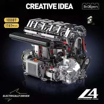 Технический автомобильный строительный блок MOC моторизованный L4 бензиновый двигатель модель сборка кирпичные игрушки дети рождественский подарок