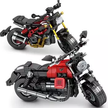 Технический известный мотоциклетный двигатель Guzzi Audace Carbon Модель Строительный блок с подставкой Коллекция игрушек