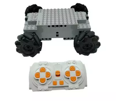Технический MOC EV3 Колеса Меканум 4WD электрический строительный блок RC Автомобиль Универсальные всенаправленные шины EV3 Развивающие игрушки