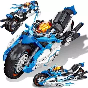 Технический MOC Speed Racing Future Мотоцикл Строительные блоки Городской мотоцикл Локомотив Модульные кирпичи Модель игрушки для детей No Box
