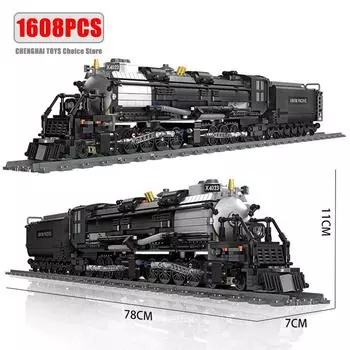 Технический паровоз Union Pacific Big Boy Модель Строительные блоки Железнодорожный поезд Кирпичи Игрушки Подарки для детей Мальчик