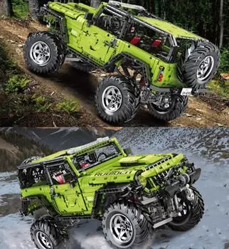 Технический внедорожный автомобиль, подходящий для приключений, строительные блоки, набор кирпичей, детские игрушки для мальчиков, образовательные подарки M