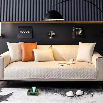 Технологическая ткань, легкая, роскошная кожаная подкладка для дивана, водонепроницаемая и блокирующая мочу, современное полотенце для дивана, клетчатый чехол для подушки сиденья Pillow Cover 30x50cm светло-синий