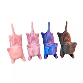 Технология 3D-печати эластичной сетки отверждает и расправляет пружинные игрушки-кошки One Size синий