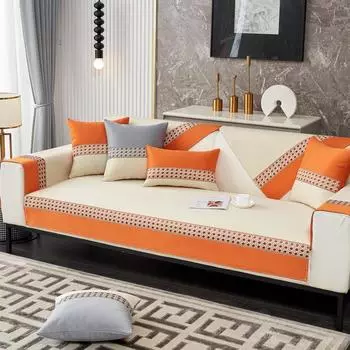 Технология сращивания, тканевый чехол для дивана, кожаный чехол с защитой от кошачьих царапин, подушечки для подгузников для домашних собак, коврик для гостиной, нескользящий диван, полотенце, диван 30x50cm pillowcase оранжевый