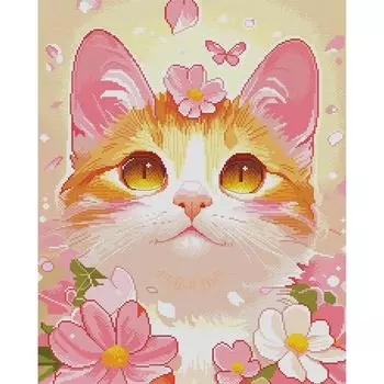 Teilweise bestickter ko-Baumwollfaden 14-Kreuz-gedrucktes Tier-Kreuzstichset SN 4