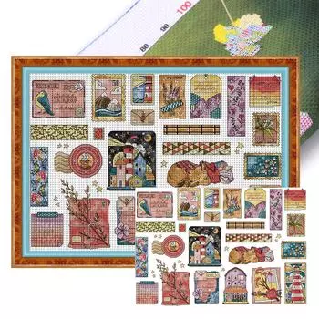 Teilweise besticktes ko-Baumwollgarn 14 CT Bedrucktes Kuchen-Kreuzstichset DE ZA032