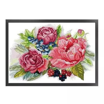 Teilweiserstickerei-ko-Baumwollfaden 14-каратный gedruckter Blumen-Kreuzstich 41