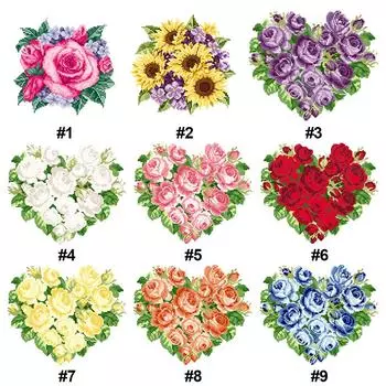 Teilweisestickerei-Perlen Bedruckt 9 CT Blumen-Kreuzstich-Set Heimkunst SN9F 2