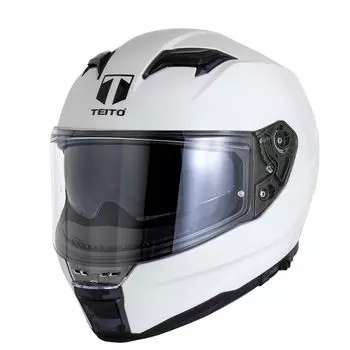 TEITO FF922 Однотонный белый мотоциклетный шлем с внутренним козырьком SG Standard PSC совместим со всеми размерами M
