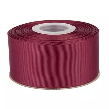[Tekdeere]Ширина 50 мм, однотонная лента в рубчик бордового цвета, идеально подходит для упаковки подарков, шитья, аксессуаров для волос, свадебных украшений - 22 метра/рулон